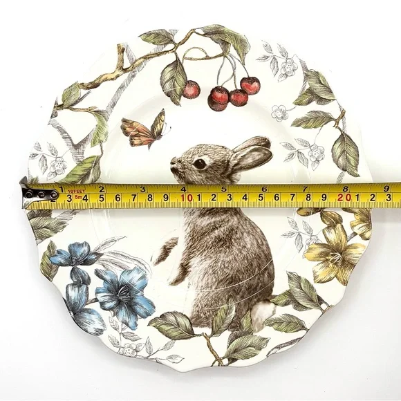 Pier 1 Imports Sophie The Bunny Porcelain Salad Plate - Floral Scalloped Edge - Picture 5 of 6